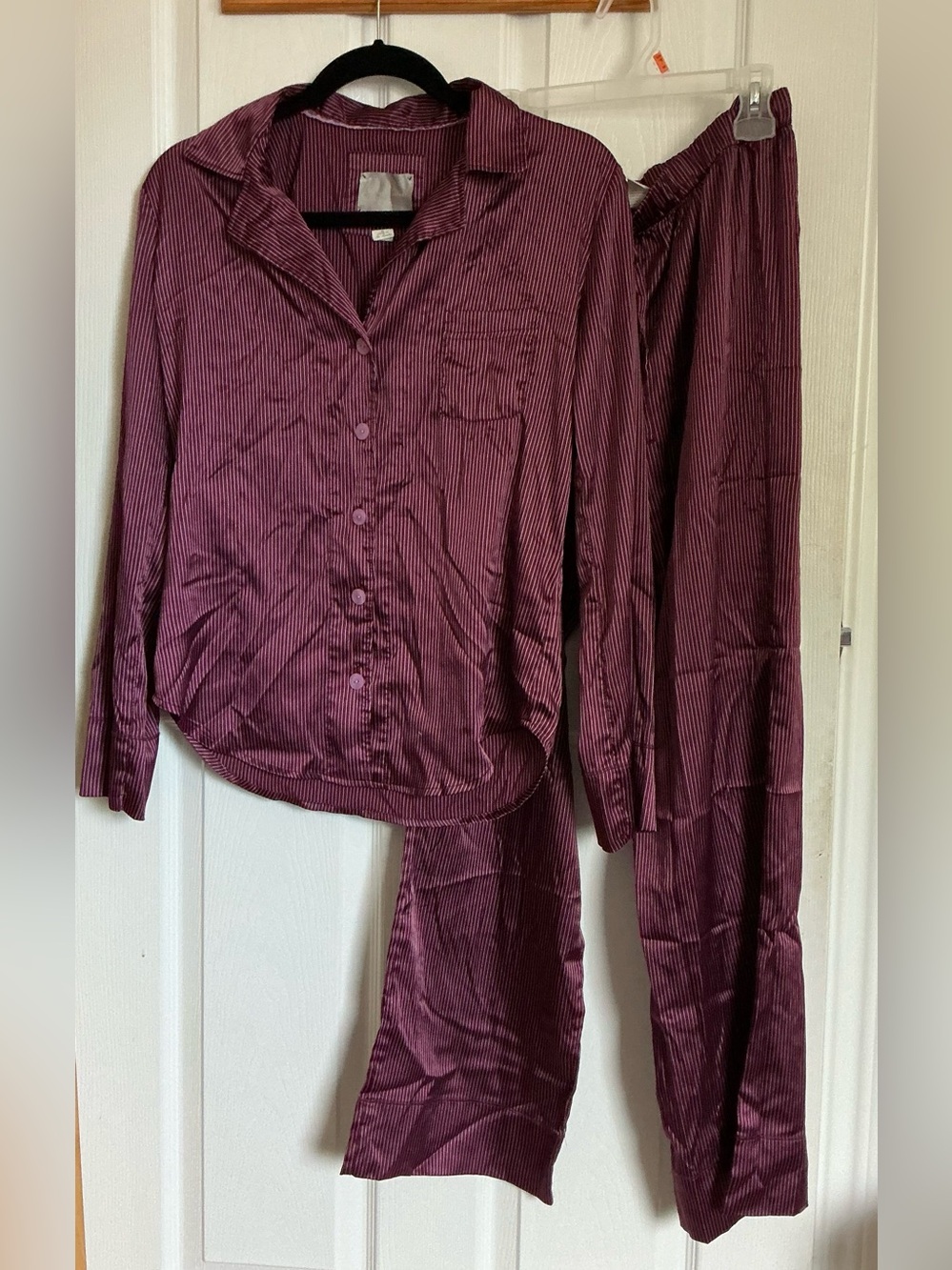 Victoria’s Secret satin burgundy pyjama set